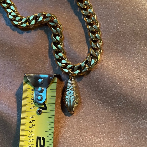 Snake 🐍 pendant charm on gold plated curb chain animal layer stack boho indie - Picture 7 of 7